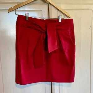 Cynthia Steffe Red Pleated Skirt with Bow, size 8